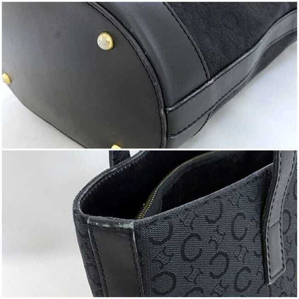 Celine Tote Bag Black Gold Macadam Canvas Leather Logo CC Shoulder All over - Picture 5 of 10